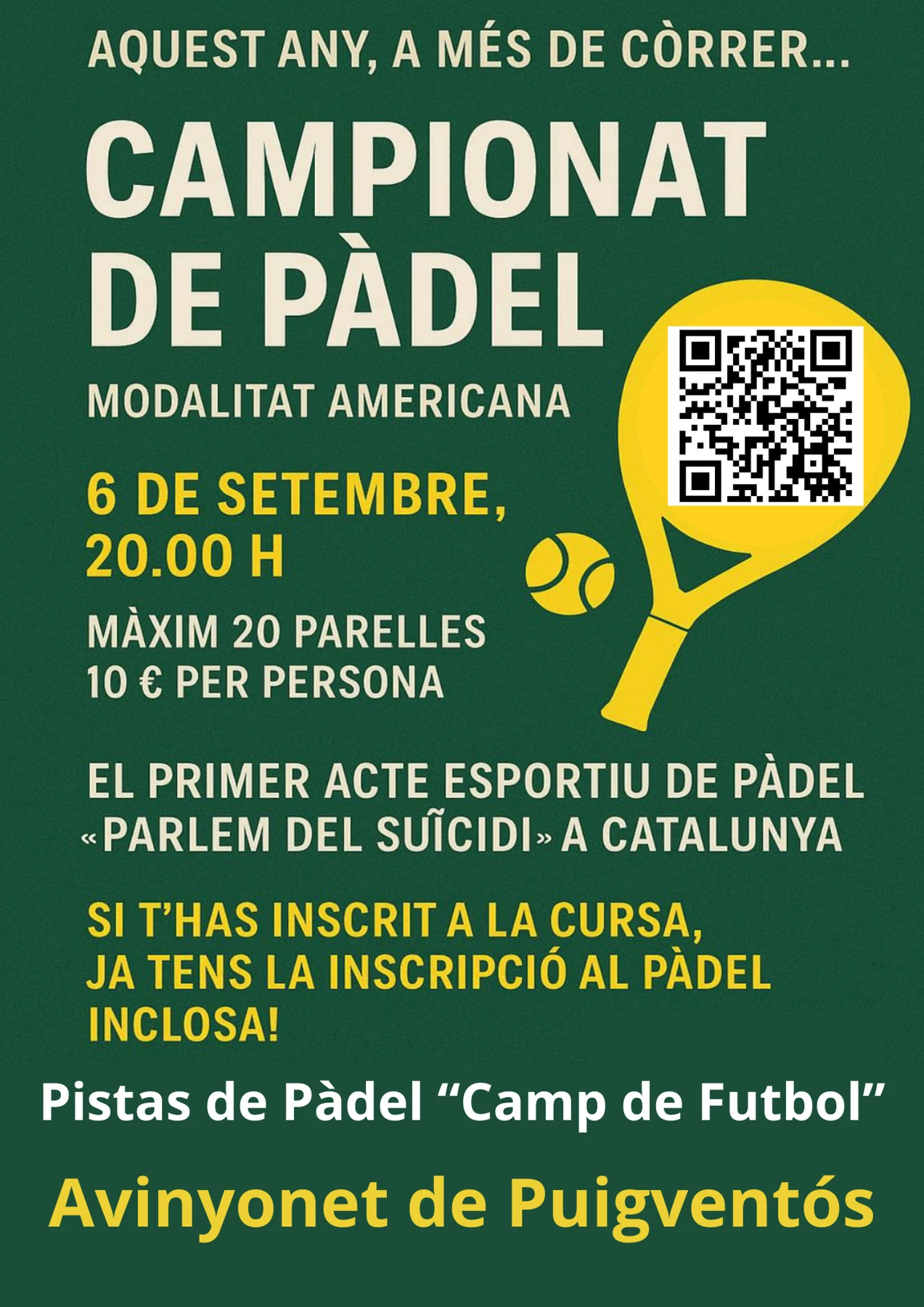 Cartell del Campionat de Pàdel Solidari 2025